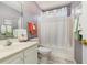 Bathroom featuring a shower and tub combo, vanity, and tiled floors at 640 Intracoastal Way # 640, Myrtle Beach, SC 29579