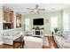 Inviting living room featuring a ceiling fan, and two light colored couches at 676 Johnson Ave., Myrtle Beach, SC 29577