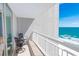 Outdoor seating on balcony with stunning ocean views at 9820 Queensway Blvd. # 1210, Myrtle Beach, SC 29572