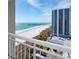 Oceanfront view from the condo's balcony highlighting the pristine beach and pier at 9820 Queensway Blvd. # 1210, Myrtle Beach, SC 29572
