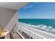 Balcony view of the ocean and sandy beach at 9820 Queensway Blvd. # 1210, Myrtle Beach, SC 29572