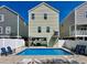Refreshing backyard pool surrounded by a brick patio and lounge chairs, perfect for relaxation and entertainment at 113B 15Th Ave. S, Surfside Beach, SC 29575