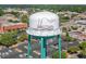 Conway's iconic water tower features a steamboat design, surrounded by lush greenery and urban buildings at 1113 Green Fir Loop, Conway, SC 29527