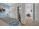 Comfortable bedroom with bunkbeds, beach-themed decor, and a view of the hallway at 1500 Cenith Dr. # E302, North Myrtle Beach, SC 29582