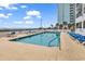 Enjoy the pool with ocean views, abundant lounge chairs and convenient beach access at 2501 South Ocean Blvd. # 1011, Myrtle Beach, SC 29577