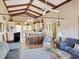 Spacious living area and eat-in kitchen featuring vaulted ceilings at 312 Norris Dr., Pawleys Island, SC 29585
