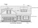 Detailed elevation of a two-story home showcasing Hardi board & batten, metal ribbed roofing and Hardi plank siding at 313 Goddard Ln., Murrells Inlet, SC 29576