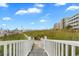 Boardwalk leading to the beach offering convenient access for sun, surf, and sand enjoyment at your doorstep at 501 S Ocean Blvd. # 1006, North Myrtle Beach, SC 29582