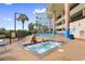 Unwind and socialize at the community hot tub for relaxation, a perfect escape for residents and guests at 501 S Ocean Blvd. # 1006, North Myrtle Beach, SC 29582