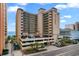 Beautiful exterior view of The Verandas in Myrtle Beach near the ocean at 501 S Ocean Blvd. # 1006, North Myrtle Beach, SC 29582