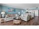Open-concept living area with ocean view and modern décor at 501 S Ocean Blvd. # 1006, North Myrtle Beach, SC 29582