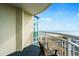 Balcony with ocean views, offering a serene retreat to relax and enjoy the coastal scenery at 5200 N Ocean Blvd. # 957, Myrtle Beach, SC 29577
