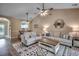 Cozy living room with vaulted ceiling, ceiling fan, and neutral decor at 5825 Catalina Dr. # 1133, North Myrtle Beach, SC 29582