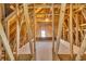 Unfinished attic exhibiting exposed framing, offering potential for customization and expansion at 6004 Flowerdale Ct., Myrtle Beach, SC 29579