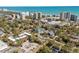 Aerial view of the home's location near the coastline, highlighting nearby buildings and tree coverage at 7300 Porcher Dr. # 11, Myrtle Beach, SC 29572