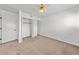 Bedroom featuring carpet flooring, a ceiling fan and a large wardrobe closet at 7300 Porcher Dr. # 11, Myrtle Beach, SC 29572