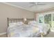 Comfortable bedroom with two beds, ceiling fan, and sliding glass doors to a patio at 110-4 White Tail Way # 4, Pawleys Island, SC 29585