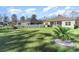 Spacious backyard with lush green grass and a palm tree feature at 1470 Burriss Rd., Conway, SC 29526
