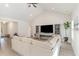 Spacious living room with vaulted ceiling, recessed lighting and fireplace at 1470 Burriss Rd., Conway, SC 29526