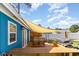 Inviting back deck with awning, barbecue grill, and dining set; an ideal outdoor living space at 150 Brookgate Dr., Myrtle Beach, SC 29579