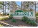 Welcoming community sign for Forestbrook, a restricted residential community at 150 Brookgate Dr., Myrtle Beach, SC 29579