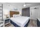 Cozy bedroom with neutral colors, comfortable bed, and nautical accents at 1501 S Ocean Blvd. # 1042, Myrtle Beach, SC 29577