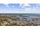 An aerial showcases a scenic coastal view, featuring waterfront amenities, quaint shops, and sparkling ocean waters at 154 Sea Shell Dr. # 16, Murrells Inlet, SC 29576