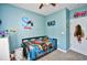 room featuring a ceiling fan and playful decor at 6253 Catalina Dr. # 214, North Myrtle Beach, SC 29582