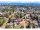 Aerial view of a neighborhood and residence featuring an in-ground pool and lake at 806 Duncan Ave., Myrtle Beach, SC 29572
