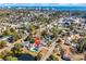 Aerial view of a neighborhood and residence featuring an in-ground pool and lake at 806 Duncan Ave., Myrtle Beach, SC 29572