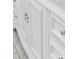 Close-up on bathroom vanity doors and drawers with ornate pulls and trim at 820 Morrall Dr., North Myrtle Beach, SC 29582