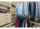 Well-organized closet with ample shelving and hanging space for clothes and accessories at 8504 Juxa Dr., Myrtle Beach, SC 29579