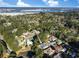 An aerial view showcasing the property's location amidst a serene neighborhood with water views at 86 Old Barge Dr., Pawleys Island, SC 29585