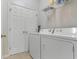 Laundry room with white appliances, storage shelving, and bi-fold closet doors for added convenience at 9764 Leyland Dr. # 9764 - 5, Myrtle Beach, SC 29572