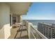 Enjoy ocean views from this large balcony with tables and chairs for relaxing and entertaining at 9994 Beach Club Dr. # 1904, Myrtle Beach, SC 29572