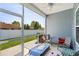 Screened-in porch with a view of the fenced-in backyard and patio at 361 Rycola Circle, Myrtle Beach, SC 29575