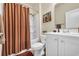 Bathroom with a shower/tub combo, toilet, and vanity with a single sink at 1016 Laurens Mill Dr., Myrtle Beach, SC 29579