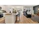 Open-concept kitchen with granite countertops and connection to the living area at 1016 Laurens Mill Dr., Myrtle Beach, SC 29579