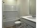 Well-lit bathroom with white subway tile and vanity with undermount sink at 1025 Jase Dr., Longs, SC 29568
