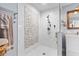 Contemporary tiled shower with dual showerheads at 160 Shipmaster Ave., Pawleys Island, SC 29585
