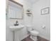 Half bath with pedestal sink, modern fixtures and stylish decor at 206 Math Place, Longs, SC 29568