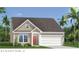 Charming single Gathering home with attached garage, landscaped yard, and tropical palm trees at 415 Joseph St, Longs, SC 29568