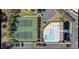 Aerial view of tennis courts, pool, and parking lot provides recreational opportunities and convenience for residents at 4603 Arran Ct. # C, Myrtle Beach, SC 29579