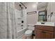 Bathroom featuring shower over tub with neutral walls and vanity sink at 1047 Holt Rd., Conway, SC 29526