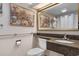 Accessible bathroom featuring granite counters, decorative painting, and accessible shower at 1105 Coral Beach Circle # 438, Myrtle Beach, SC 29577