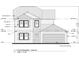 Front elevation of a two-story home with a two-car garage showcasing the dimensions and materials used at 1494 Hardwick Rd., Conway, SC 29526