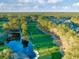 Scenic aerial view of lush green golf course, pond, and trees at 1652 Murrell Pl., Murrells Inlet, SC 29576