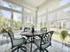 Bright sunroom features large windows, stylish furniture, and offers a relaxing space to enjoy the outdoors at 1652 Murrell Pl., Murrells Inlet, SC 29576