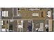 Detailed floor plan showcasing the layout of the bedrooms, bathrooms, kitchen, and living spaces at 1925 Winyah St., Georgetown, SC 29440