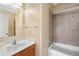 This bathroom has a shower and tub combination with a single sink vanity at 213 76Th Ave. N, Myrtle Beach, SC 29577
